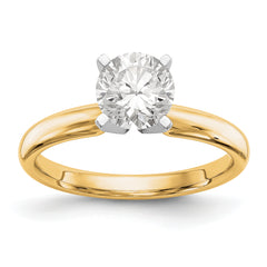 14k Two-Tone 1/3 carat Medium-Weight Comfort-Fit 4-Prong Round Solitaire Ring Mounting (No Stone Included)