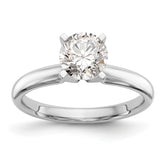 14k White Gold 1/3 carat Medium-Weight Comfort-Fit 4-Prong Round Solitaire Ring Mounting (No Stone Included)
