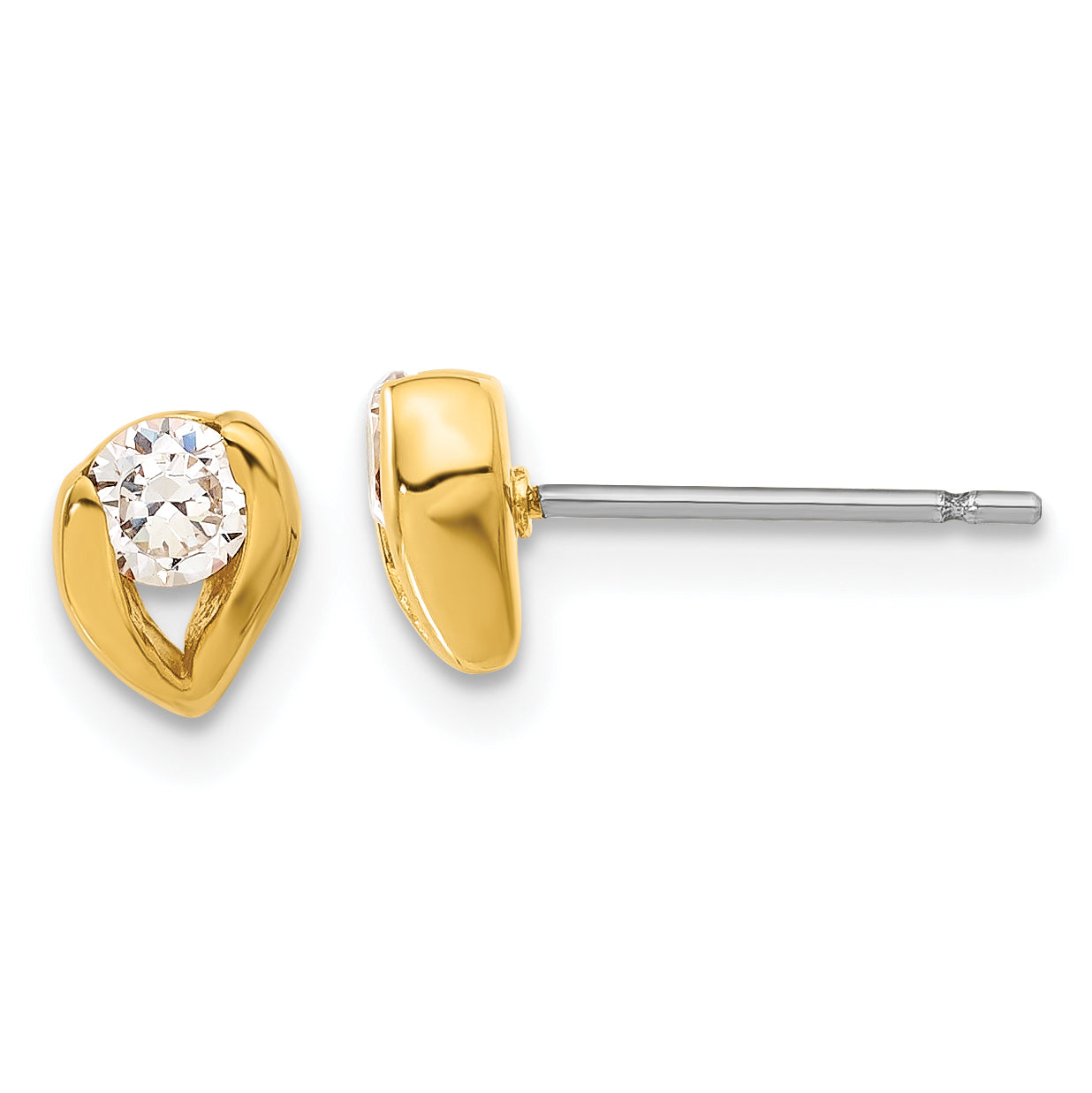 Gold-plated Kelly Waters CZ Post Earrings