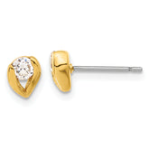 Gold-plated Kelly Waters CZ Post Earrings