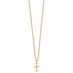 Kelly Waters Gold-plated Small Polished Rounded Cross 18 inch Necklace