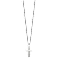 Kelly Waters Rhodium-plated Medium Polished Cross 18 inch Necklace
