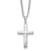 Kelly Waters Rhodium-plated Medium Polished Cross 18 inch Necklace