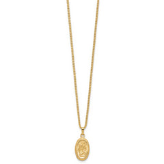 Kelly Waters Gold-plated Oval St. Christopher Medal 18 inch Necklace