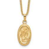 Kelly Waters Gold-plated Oval St. Christopher Medal 18 inch Necklace