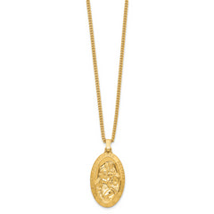 Kelly Waters Gold-plated Large Oval St. Christopher Medal 24 inch Necklace