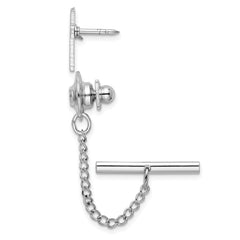 Kelly Waters Rhodium-plated Polished Cross Tie Tac