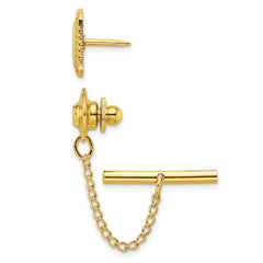 Kelly Waters Gold-plated Square with Textured Edge Engravable Tie Tac