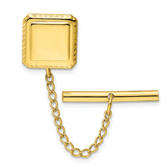 Kelly Waters Gold-plated Square with Textured Edge Engravable Tie Tac