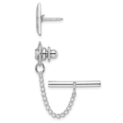 Kelly Waters Rhodium-plated Hexagon with Scrolled Edge Engravable Tie Tac