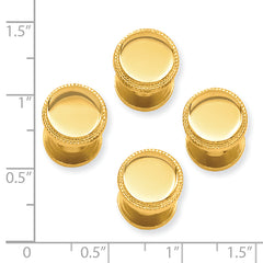 Kelly Waters Gold-plated Polished Beaded Four Piece Tuxedo Studs Set