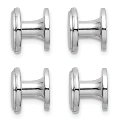 Kelly Waters Rhodium-plated Polished Beaded Four Piece Tuxedo Studs Set