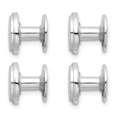 Kelly Waters Rhodium-plated Florentine Beaded Four Piece Tuxedo Studs Set