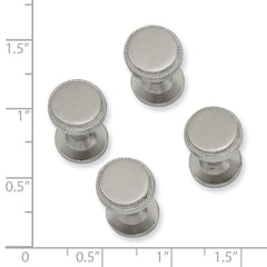 Kelly Waters Rhodium-plated Florentine Beaded Four Piece Tuxedo Studs Set