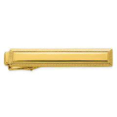 Kelly Waters Gold-plated Lined Edge Engraveable Tie Bar