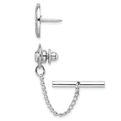 Kelly Waters Rhodium-plated Round with Scrolled Edge Engravable Tie Tac