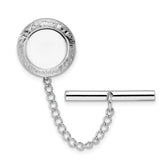 Kelly Waters Rhodium-plated Round with Scrolled Edge Engravable Tie Tac