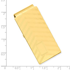 Gold-plated Kelly Waters Chevron Engraveable Hinged Money Clip