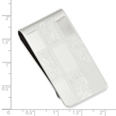 Rhodium-plated Kelly Waters Four Square Engraveable Money Clip