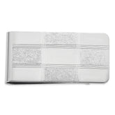 Rhodium-plated Kelly Waters Four Square Engraveable Money Clip