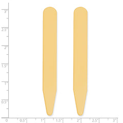 Kelly Waters Brass Pair of Two 3 inch Engravable Collar Stays