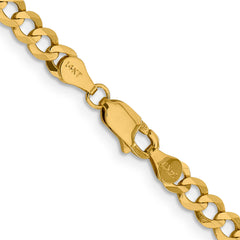 14K 26 inch 4.7mm Lightweight Flat Cuban with Lobster Clasp Chain