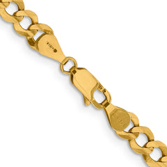 14K 26 inch 5.9mm Lightweight Flat Cuban with Lobster Clasp Chain