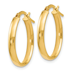14K Polished Oval Hoop Earrings