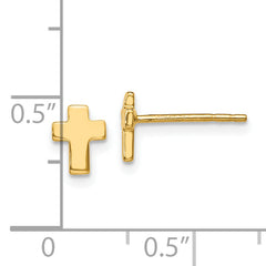 14K Polished Cross Post Earrings
