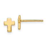 14K Polished Cross Post Earrings