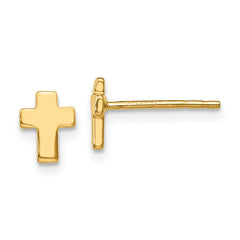 14K Polished Cross Post Earrings
