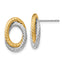 14K w/ White Rhodium Fancy Twisted Oval Post Earrings
