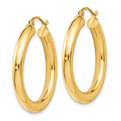 14K Polished Lightweight Hoop Earrings