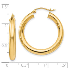 14K Polished Lightweight Hoop Earrings