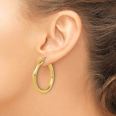 14K Polished Lightweight Hoop Earrings