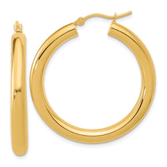 14K Polished Lightweight Hoop Earrings