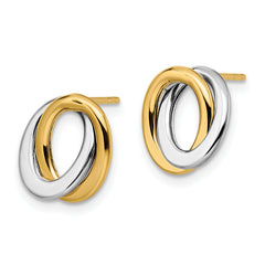 14K Two-tone Polished Love Knot Earrings