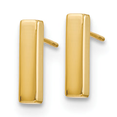 14K Polished Post Bar Earrings