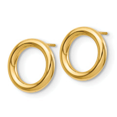 14K Polished Circle Post Earrings