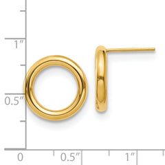14K Polished Circle Post Earrings
