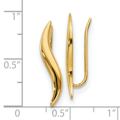 14K Polished Ear Climber Earrings