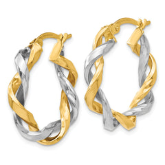 14K Two-tone Hoop Earrings