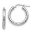 3x20 White Round Hoop Earrings in 14K Yellow Gold, 3x20mm Diamond-Cut - Sophia Jewelers