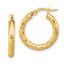 Round Hoop Earrings in 14K Yellow Gold, 3x15mm Diamond-Cut - Sophia Jewelers
