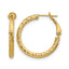 3x20 Omega Round Hoop Earrings in 14K Yellow Gold, 3x20mm Diamond-Cut - Sophia Jewelers