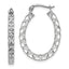 Hoop Earrings in 14K White Gold, 27x20mm Diamond-Cut - Sophia Jewelers