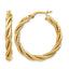 Twisted Hoop Earrings in 14K Yellow Gold, 3.2x28mm - Sophia Jewelers