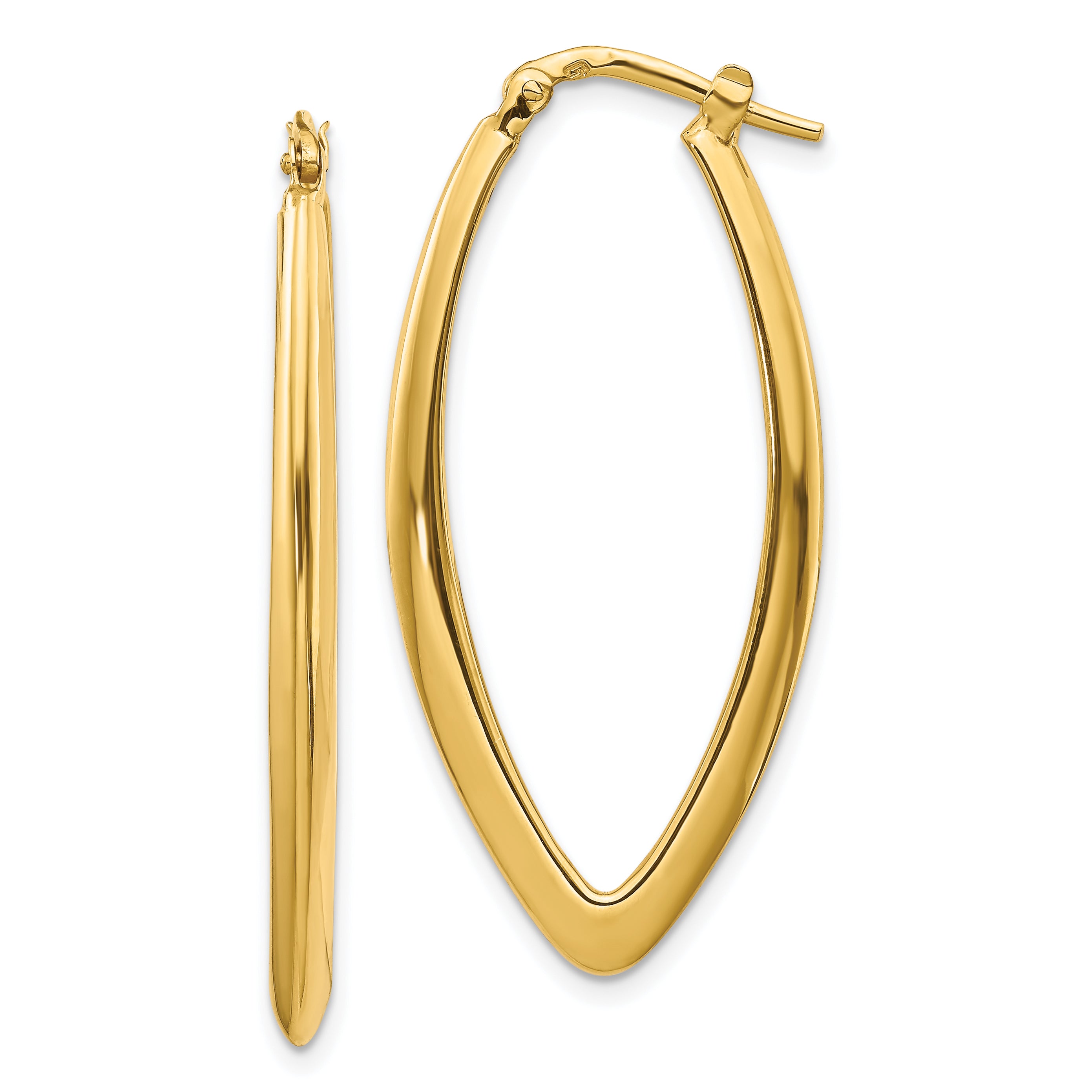 14K Polished Fancy Hoop Earrings