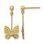 Butterfly Earrings in 14K Yellow Gold, Brushed & Polished - Sophia Jewelers