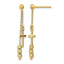 Cross Beaded Dangle Earrings in 14K Yellow Gold, Diamond-Cut - Sophia Jewelers